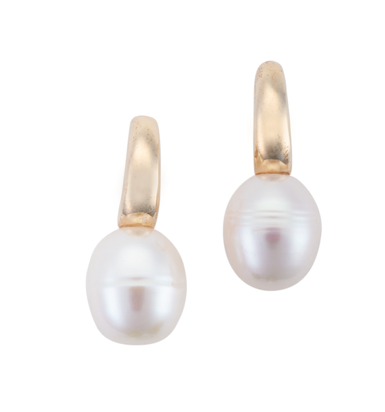 Gold Teardrop Pearl Earrings | Dog House Pearls