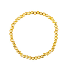5 Piece Stackable Freshwater Pearl and Gold Bead Stretch Bracelet