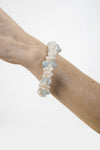 Three Strand Aquamarine and keshi pearl bracelet