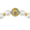 Beautiful Blue Cloisonné and Freshwater Pearl Bracelet