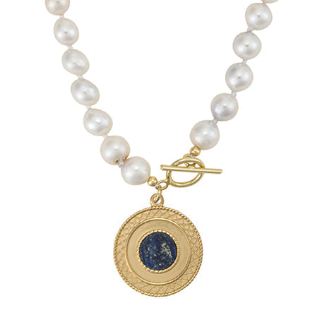 Freshwater Pearl with Amazonite Pendant