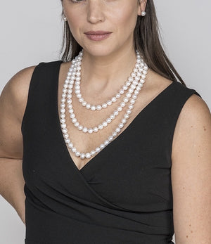 Extra-long perfect pearl necklace