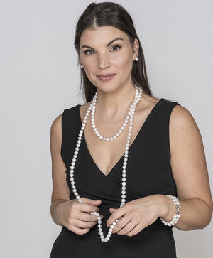 Extra-long perfect pearl necklace