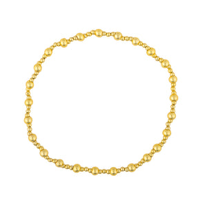 5 Piece Stackable Freshwater Pearl and Gold Bead Stretch Bracelet