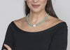 Blue Turquoise, hematite and Biwa Pearl Necklace