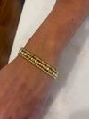3 Stackable Freshwater Pearl and Gold Bead Stretch Bracelets