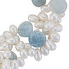 Three Strand Aquamarine and keshi pearl bracelet