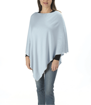 Ultra-soft pearl-trimmed poncho