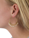 Large Hoop earrings with hanging pearls