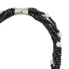 Five-Strand Jet Bead Necklace with Freshwater Pearl Accents