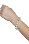 Pearl Bracelet with Single Gold Rhinestone