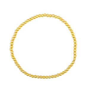 5 Piece Stackable Freshwater Pearl and Gold Bead Stretch Bracelet