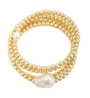 Hematite and Pearl Wrap Bracelet