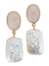 Square Freshwater Pearl Hanging Earring