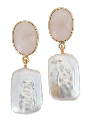 Square Freshwater Pearl Hanging Earring