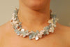 Aquamarine and freshwater coin pearl necklace