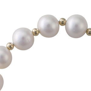 Pearl and gold bead stretch bracelet