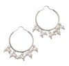 Large Hoop earrings with hanging pearls