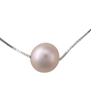 Signature floating pearl necklace- Sterling