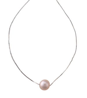 Signature floating pearl necklace- Sterling