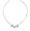 Triple floating pearl necklace