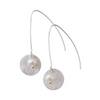 Disc earrings with seed pearls