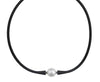 Rubber and pearl choker