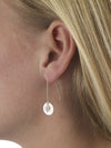 Disc earrings with seed pearls