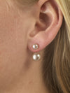 Signature double stud pearl earrings