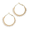 Gold 1.25” Pearl Hoops