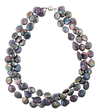 Three-strand coin pearl necklace