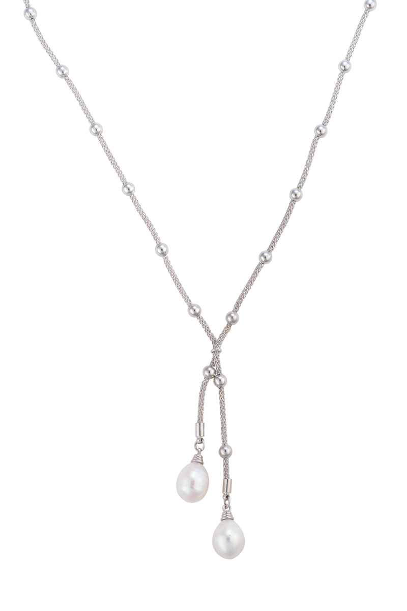Double pearl beaded lariat