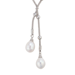 Double pearl beaded lariat