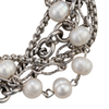 Five-strand chain and pearl statement bracelet