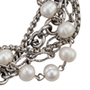 Five-strand chain and pearl statement braceleto
