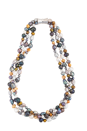 Freshwater metallic pearl necklace