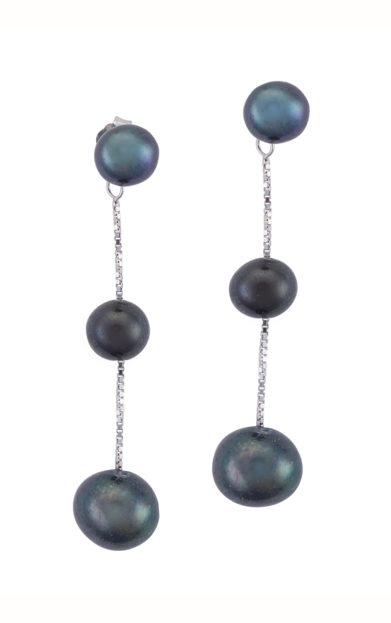 Pendant pearl earrings