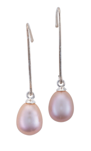 Minimalist pearl drop earrings