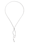 Double pearl lariat necklace