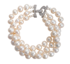 Three-strand pearl and Swarovski hook bracelet