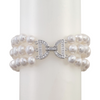 Three-strand pearl and crystal bracelet AAA+ Pearls
