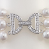 Three-strand pearl and crystal bracelet AAA+ Pearls