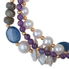 Amethyst, lapis, labradorite, and pearl necklace