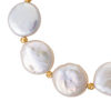 Coin pearl and gold bead stretch bracelet