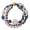 Lapis, sodalite, and pearl bracelet