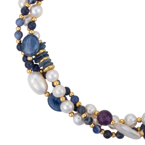 Lapis, sodalite, and pearl necklace