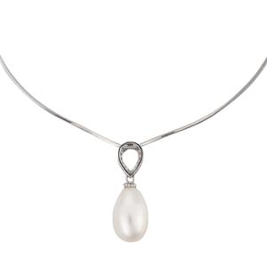 Teardrop pearl and Swarovski necklace