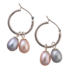 Double pearl hoop earrings