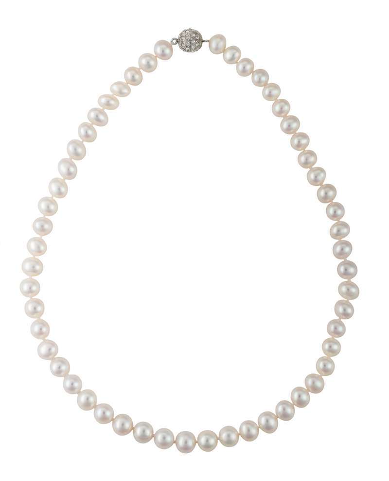 AAA freshwater pearl strand with crystal clasp