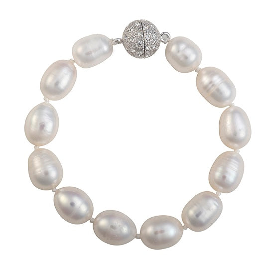 Baroque pearl bracelet with crystal clasp